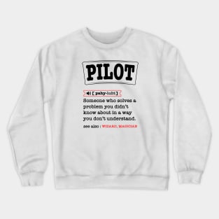 Funny Pilot Definition Dad Father's Day Crewneck Sweatshirt